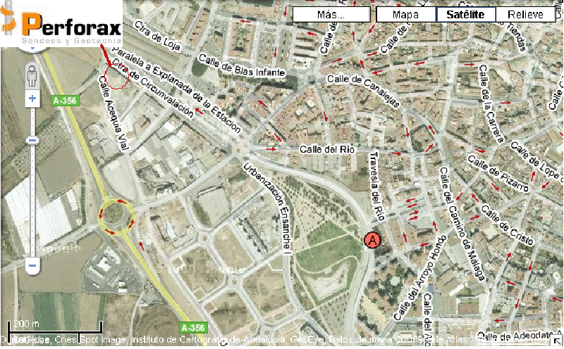 Mapa Perforax, Sondeos y Getecnia